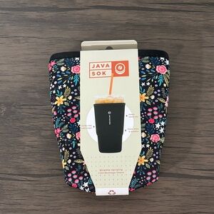 Floral Beverage Sleeve - Black